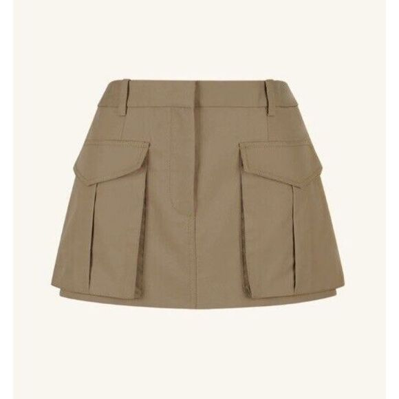 SHONA JOY‎ Neutrals Micro Mini Cargo Skirt With Big...